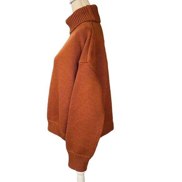 Mansur Gavriel Heavy Knit Women's Merino Wool Turtleneck Sweater Size M - Picture 2 of 6
